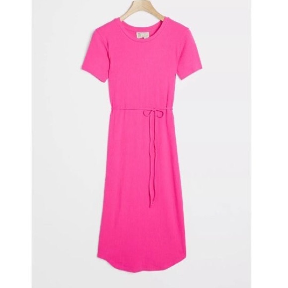 Anthropologie Saturday Sunday super cute ribbed pink dress - Picture 5 of 14